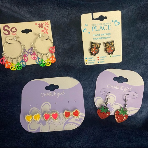 Colorful Kids Earrings Set - Picture 1 of 7